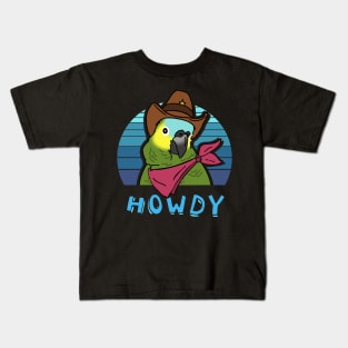 Aesthetic Howdy Cowboy Blue Fronted Amazon Kids T-Shirt